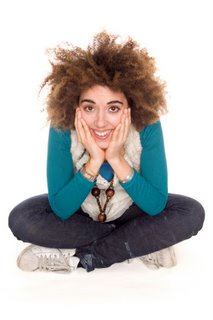 Natural Hair on Red Background